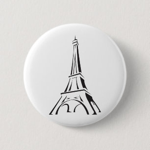 EIFFEL TOWER 2 INCH ROUND BUTTON