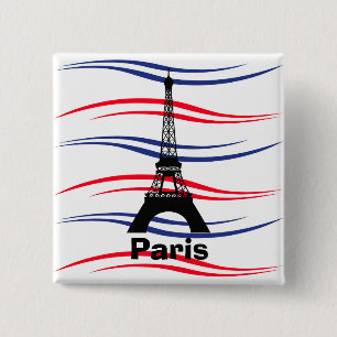 Eiffel Tower 2 Inch Square Button