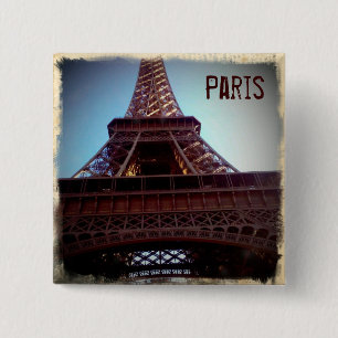 Eiffel Tower 2 Inch Square Button