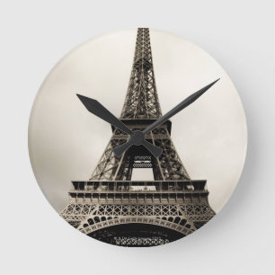 Eiffel Tower 8 Round Clock