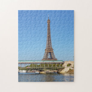 Eiffel tower and Bir-hakeim bridge - Paris, France Jigsaw Puzzle