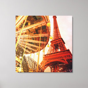 Eiffel Tower and Carrousel Canvas Print