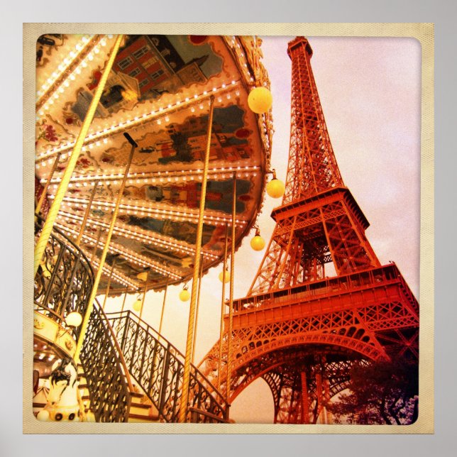 Eiffel Tower and Carrousel Poster (Front)