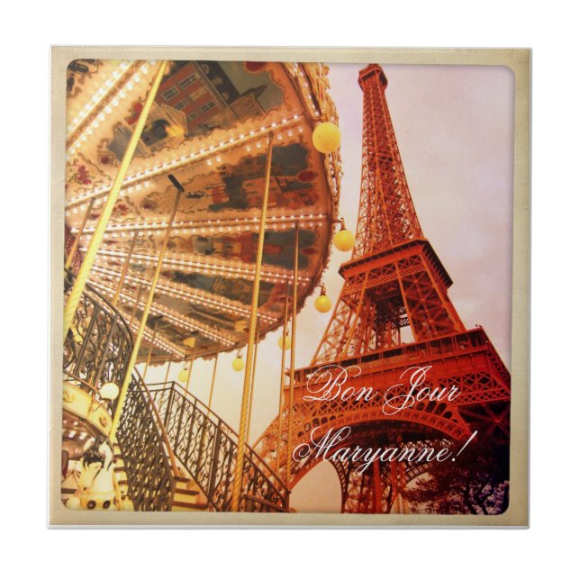 Eiffel Tower and Carrousel Tile (Front)