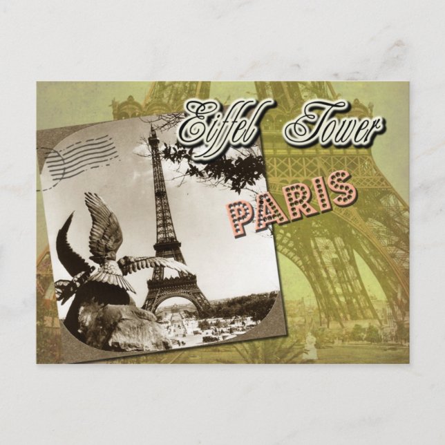 Eiffel Tower and Champ de Mars, Paris, France Postcard (Front)