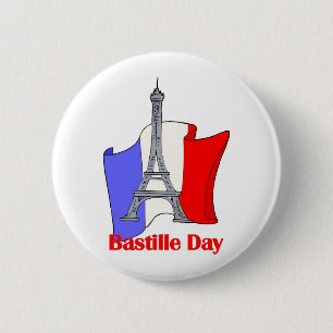 Eiffel Tower and French Flag Bastille Day Tees 2 Inch Round Button