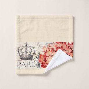 Eiffel Tower and hydrangea  Bath Towel Set
