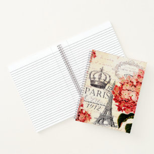 Eiffel Tower and hydrangea Notebook