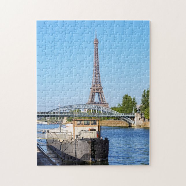 Eiffel tower and Pont Rouelle on Seine river Jigsaw Puzzle (Vertical)