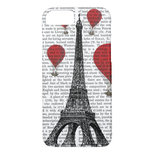 Eiffel Tower and Red Hot Air Balloons Case-Mate iPhone Case (Back)