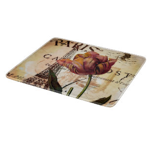 Eiffel tower and tulip cutting board