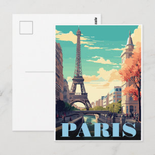 Eiffel Tower art vintage paris tower france gifts Postcard