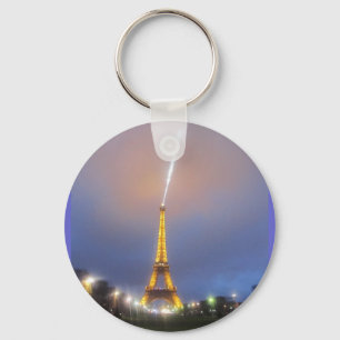 Eiffel Tower At Dusk Keychain