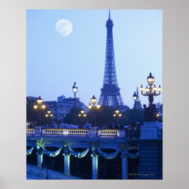 Eiffel Tower at Dusk Poster (Front)