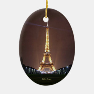 Eiffel Tower at Night Ceramic Ornament