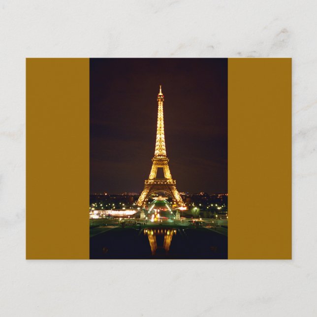 Eiffel Tower at Night - Colour Postcard (Front)