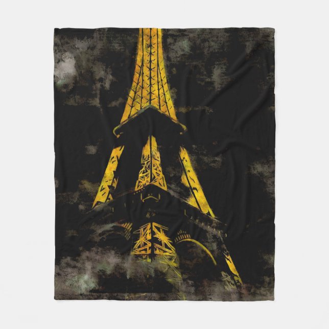Eiffel Tower at Night Fleece Blanket (Front)