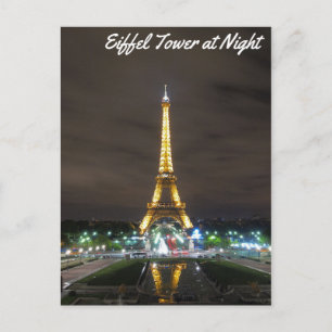 Eiffel Tower at Night Postcard