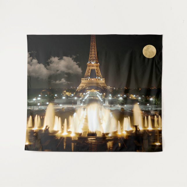 Eiffel Tower at Night. Tapestry (Front (Horizontal))