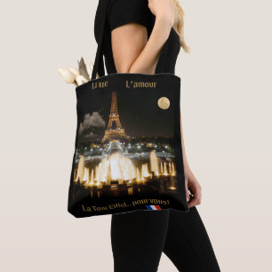 Eiffel Tower at Night Tote Bag