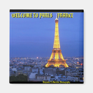 eiffel-tower-at-night, WELCOME TO PARIS FRAN... Magnet