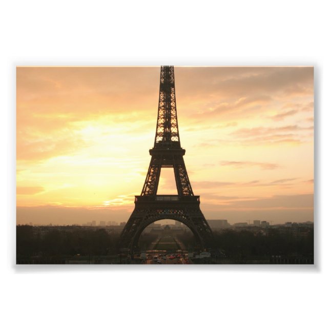 Eiffel Tower at Sunrise from the Trocadero Photo Print (Front)