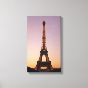 eiffel tower at sunset canvas print