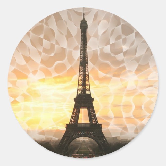 Eiffel Tower At Sunset Sticker (Front)