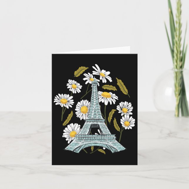 Eiffel Tower Autumn Flower Paris Fall In France So Card (Front)