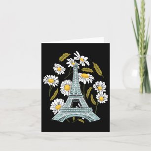 Eiffel Tower Autumn Flower Paris Fall In France So Card