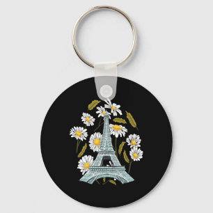 Eiffel Tower Autumn Flower Paris Fall In France So Keychain