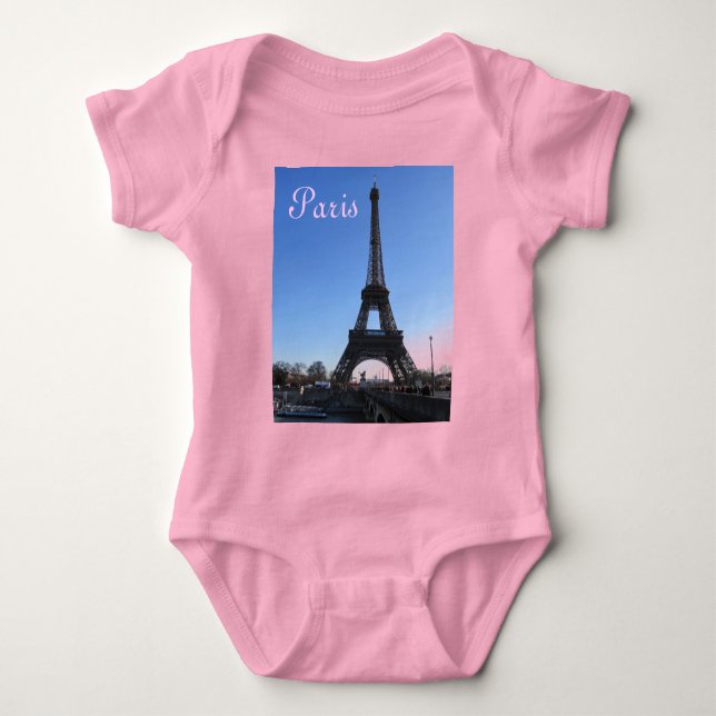 Eiffel Tower Baby Bodysuit (Front)