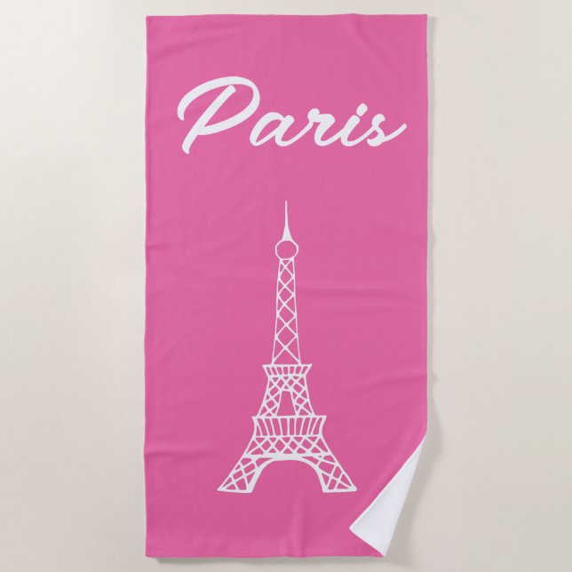 Eiffel Tower Beach Towel (Front)