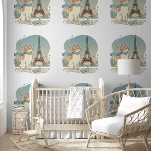 Eiffel Tower Beret Kitty Pattern - Modern Travel  Wallpaper