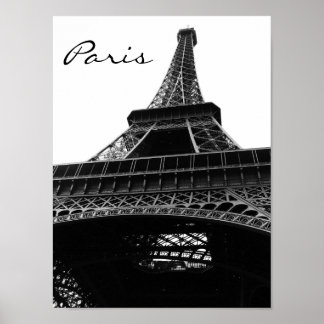 Eiffel Tower Black and White 2 Poster