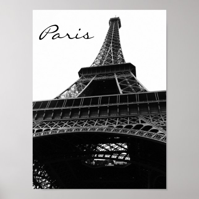 Eiffel Tower Black and White 2 Poster (Front)