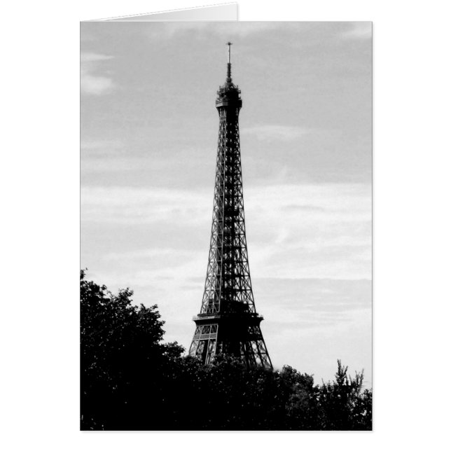 Eiffel Tower Black and White Card (Front)