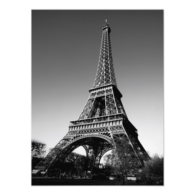 Eiffel tower black and white photo (Front)
