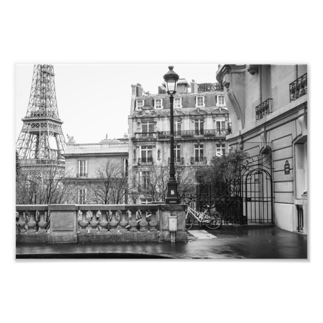 Eiffel Tower - Black and White Photo Print (Front)