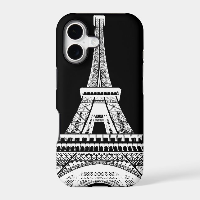 Eiffel Tower Black White Image (Back)