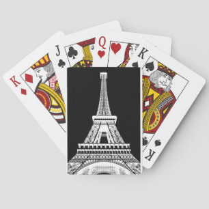 Eiffel Tower Black White Image Playing Cards