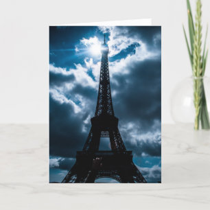 Eiffel Tower Blue Night Card