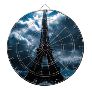 Eiffel Tower Blue Night Dartboard