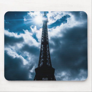 Eiffel Tower Blue Night Mouse Pad