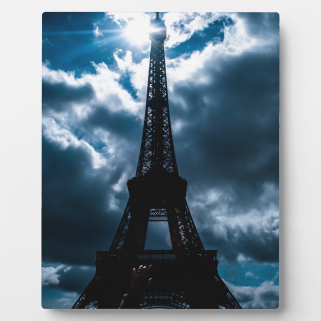 Eiffel Tower Blue Night Plaque (Front)
