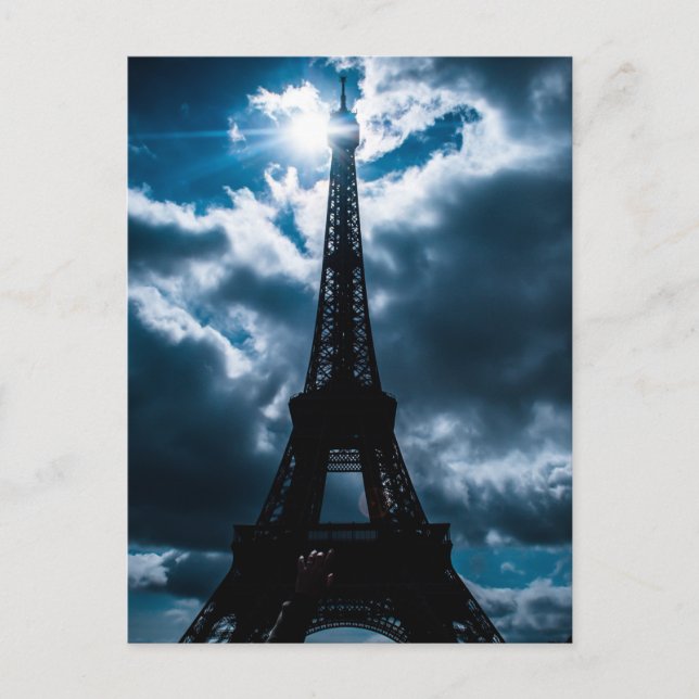 Eiffel Tower Blue Night Postcard (Front)