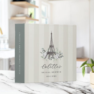 Eiffel Tower Bridal Shower Recipe Binder