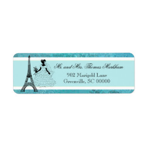 Eiffel Tower Bride Personalized Address Labels