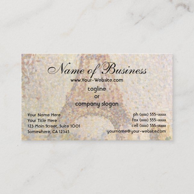 Eiffel Tower by Georges Pierre Seurat Business Card (Front)
