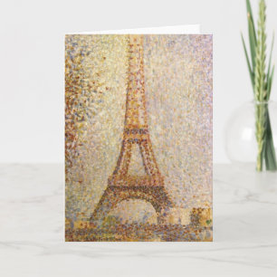 Eiffel Tower by Georges Seurat, Vintage Fine Art Card